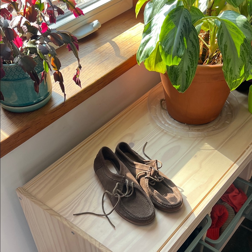 Brown Suede Frye Lace Shoes